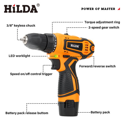 21V Cordless Power Drill